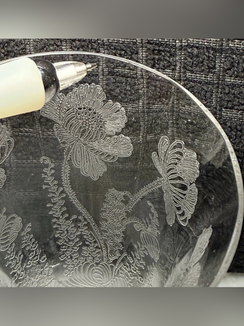 1930 Cambridge Glass Etched Gloria Clear
Footed Tumbler Floral Stem 3130 RARE - Picture 10 of 11